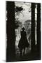 Shadow of Cowboy Sitting in Tree Line-null-Mounted Photographic Print