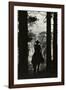 Shadow of Cowboy Sitting in Tree Line-null-Framed Photographic Print