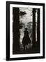 Shadow of Cowboy Sitting in Tree Line-null-Framed Photographic Print