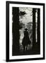 Shadow of Cowboy Sitting in Tree Line-null-Framed Photographic Print