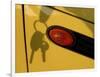 Shadow of Keys Against a Yellow Car-null-Framed Photographic Print