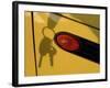 Shadow of Keys Against a Yellow Car-null-Framed Photographic Print