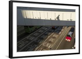 Shadow of Office Worker in Central District, Hong Kong, China-Paul Souders-Framed Photographic Print