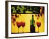 Shadow of Red Wine Bottle and Red Wine Glasses on Wall-Peter Howard Smith-Framed Photographic Print