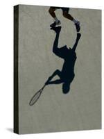 Shadow of Tennis Player in Action-null-Stretched Canvas