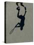 Shadow of Tennis Player in Action-null-Stretched Canvas