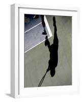 Shadow of Tennis Player in Action-null-Framed Photographic Print