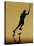 Shadow of Tennis Player Serving-null-Stretched Canvas