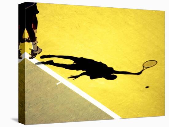 Shadow of Tennis Player Serving-null-Stretched Canvas