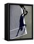 Shadow of Tennis Player Serving-null-Framed Stretched Canvas