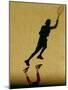 Shadow of Tennis Player Serving-null-Mounted Photographic Print