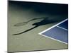 Shadow of Tennis Player Serving-null-Mounted Photographic Print