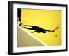 Shadow of Tennis Player Serving-null-Framed Photographic Print