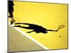 Shadow of Tennis Player Serving-null-Mounted Photographic Print