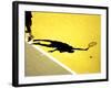 Shadow of Tennis Player Serving-null-Framed Photographic Print