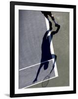 Shadow of Tennis Player Serving-null-Framed Photographic Print