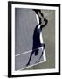 Shadow of Tennis Player Serving-null-Framed Photographic Print