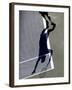 Shadow of Tennis Player Serving-null-Framed Photographic Print