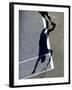 Shadow of Tennis Player Serving-null-Framed Photographic Print