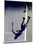 Shadow of Tennis Player Serving-null-Mounted Photographic Print