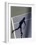 Shadow of Tennis Player Serving-null-Framed Photographic Print