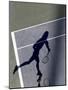 Shadow of Tennis Player Serving-null-Mounted Photographic Print