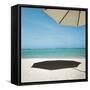 Shadow of Umbrella on the Beach-null-Framed Stretched Canvas