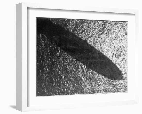 Shadow of Zeppelin Airship "Hindenburg" Cast over Ocean-null-Framed Photographic Print