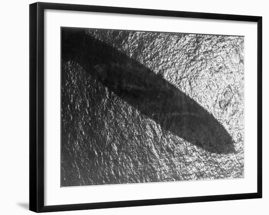 Shadow of Zeppelin Airship "Hindenburg" Cast over Ocean-null-Framed Photographic Print