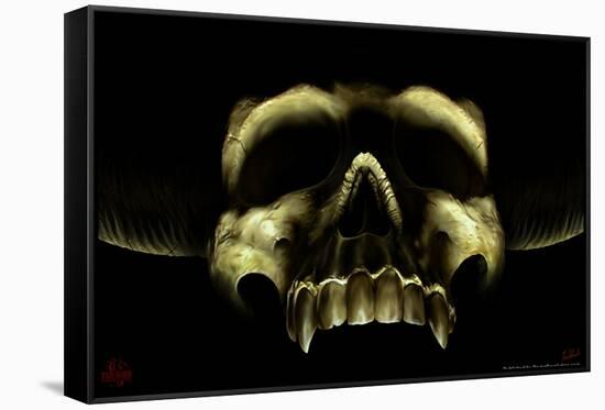 Shadow Skull-Tom Wood-Framed Stretched Canvas