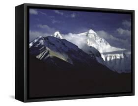 Shadowed Ridge Line Towards Mount Everest, Tibet-Michael Brown-Framed Stretched Canvas