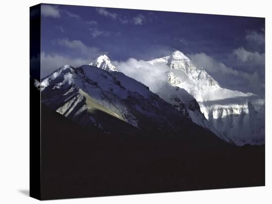 Shadowed Ridge Line Towards Mount Everest, Tibet-Michael Brown-Stretched Canvas