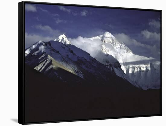 Shadowed Ridge Line Towards Mount Everest, Tibet-Michael Brown-Framed Stretched Canvas