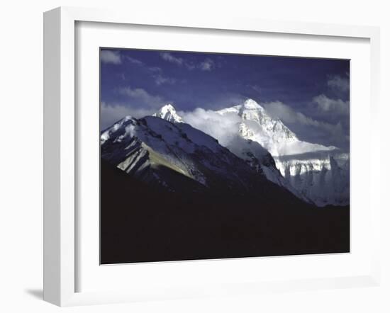 Shadowed Ridge Line Towards Mount Everest, Tibet-Michael Brown-Framed Premium Photographic Print