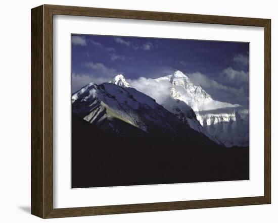 Shadowed Ridge Line Towards Mount Everest, Tibet-Michael Brown-Framed Photographic Print