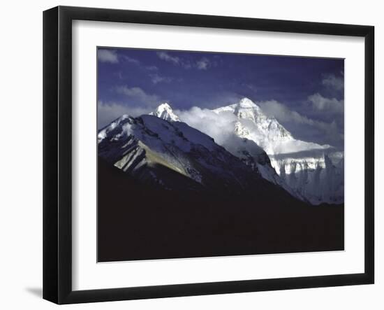 Shadowed Ridge Line Towards Mount Everest, Tibet-Michael Brown-Framed Photographic Print