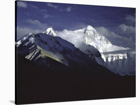 Shadowed Ridge Line Towards Mount Everest, Tibet-Michael Brown-Stretched Canvas