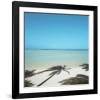 Shadows of Palm Trees on Beach-null-Framed Photographic Print