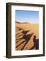 Shadows of people riding camels in a caravan at Zagora Desert, Draa-Tafilalet Region, Morocco-Karol Kozlowski-Framed Photographic Print