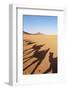 Shadows of people riding camels in a caravan at Zagora Desert, Draa-Tafilalet Region, Morocco-Karol Kozlowski-Framed Photographic Print