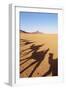 Shadows of people riding camels in a caravan at Zagora Desert, Draa-Tafilalet Region, Morocco-Karol Kozlowski-Framed Photographic Print