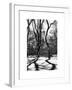 Shadows of Trees Play in Central Park Snow-Philippe Hugonnard-Framed Art Print