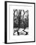 Shadows of Trees Play in Central Park Snow-Philippe Hugonnard-Framed Art Print