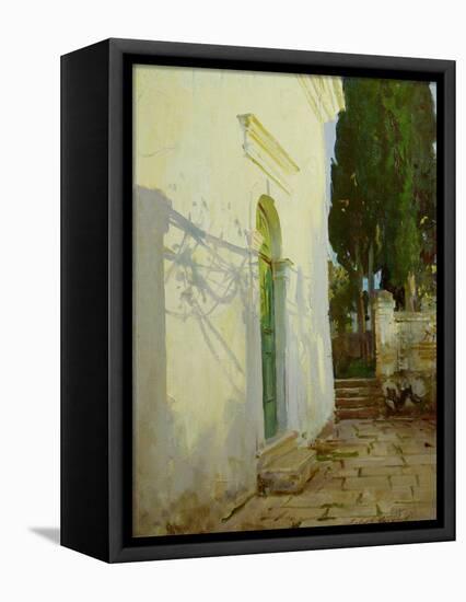 Shadows on a Wall in Corfu-John Singer Sargent-Framed Stretched Canvas