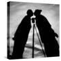 Shadows on Ground of Kissing Figures with Camera on Tripod Between-Alfred Eisenstaedt-Stretched Canvas