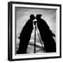 Shadows on Ground of Kissing Figures with Camera on Tripod Between-Alfred Eisenstaedt-Framed Photographic Print
