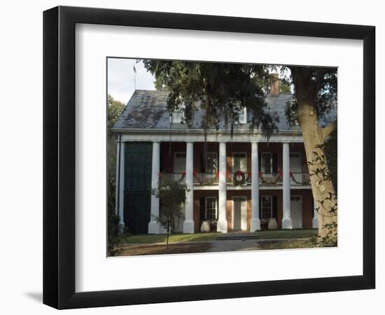 Shadows on the Teche Plantation House, New Iberia, Louisiana, USA-Ethel Davies-Framed Photographic Print