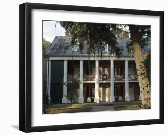 Shadows on the Teche Plantation House, New Iberia, Louisiana, USA-Ethel Davies-Framed Photographic Print