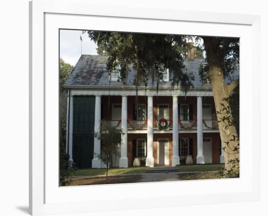 Shadows on the Teche Plantation House, New Iberia, Louisiana, USA-Ethel Davies-Framed Photographic Print