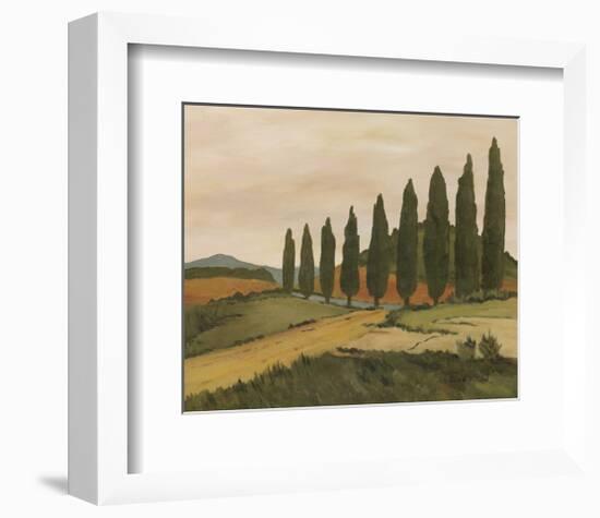 Shady Tuscan Road-Jean Clark-Framed Art Print